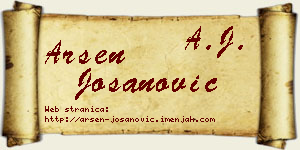 Arsen Jošanović vizit kartica